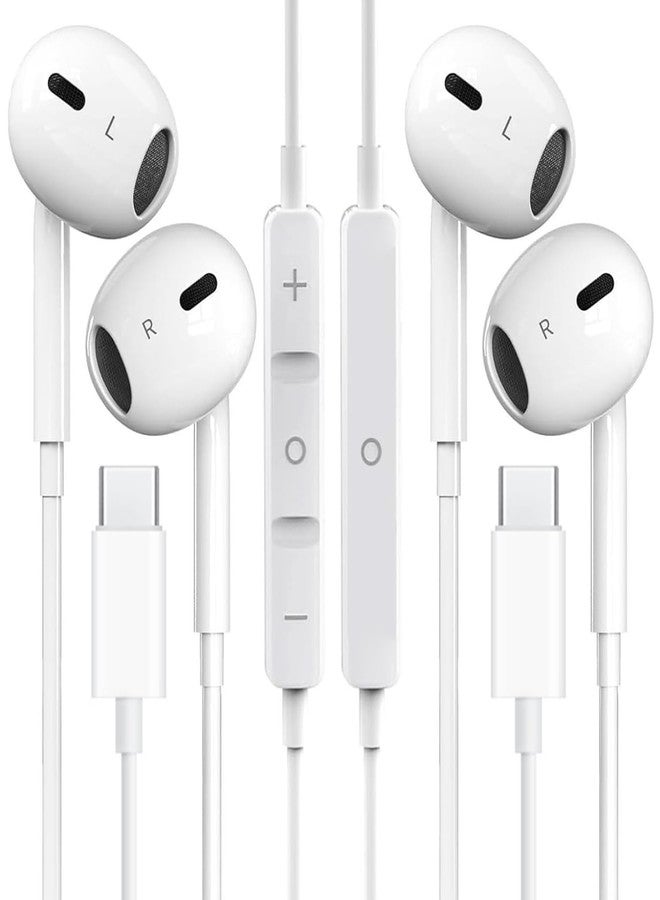 CASE LOGIC 2 Pack USB C Headphones for iPhone 17 16 15, Type C Wired Earbuds with Microphone & Remote Control, HiFi Stereo Noise Cancelling In-Ear Earphones for iPad, for Galaxy S25 S24 S23 S22, for Pixel 9 8 7 - Image 1