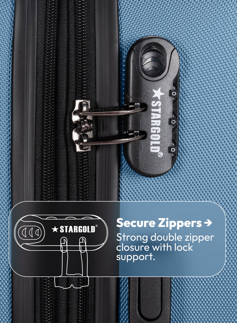 ستارجولد مجموعة حقائب سفر من 4 قطع (20/24/28/32 بوصة) - حقائب سفر صلبة من مادة ABS بسحاب قابل للتمدد، وعجلات دوارة 360 درجة، وقفل رقمي - حقيبة سفر خفيفة الوزن بعجلات - Image 4