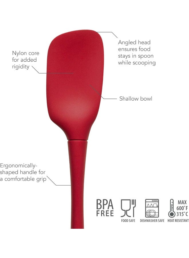 TOVOLO Flex-Core Heat-Resistant & BPA-Free Head, Cast Iron & Non-Stick Cookware, Dishwasher-Safe, Silicone Spatula, Cayenne - Image 3