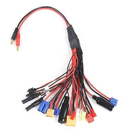 Padarsey RC Lipo Battery Charger Adapter with Multi Plug Squid Charger Adapter to 4.0mm Banana Bullet Connector for TRX, Tamiya, EC3, JST, Futaba, XT60, T- Dean (20 in 1) - Image 1