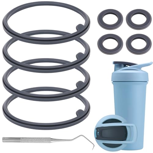 YINORD 9PCS Shaker Bottle Gasket Replacement for BlenderBottle Strada Shaker Cup Stainless Steel Water Bottle，Wire Whisk Bottle Gasket，Compatible with Blender Bottle Strada Protein Shaker Bottle（Flip lid） - Image 1