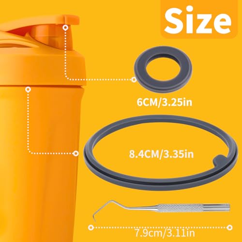 YINORD 9PCS Shaker Bottle Gasket Replacement for BlenderBottle Strada Shaker Cup Stainless Steel Water Bottle，Wire Whisk Bottle Gasket，Compatible with Blender Bottle Strada Protein Shaker Bottle（Flip lid） - Image 2