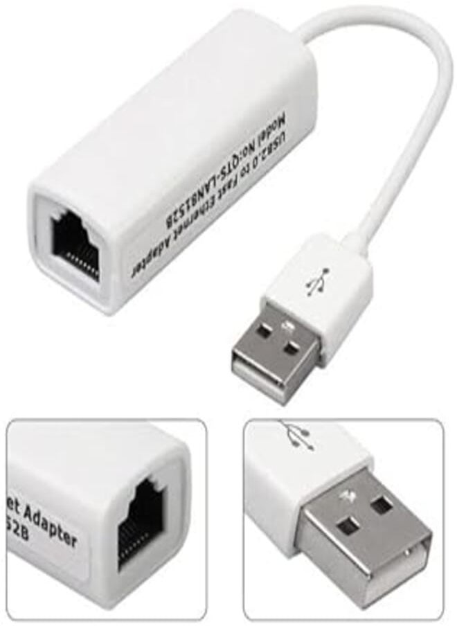 OR USB 2.0 to RJ45 Network Card Lan Adapter for Mac/OS/Android (10/100Mbps) 