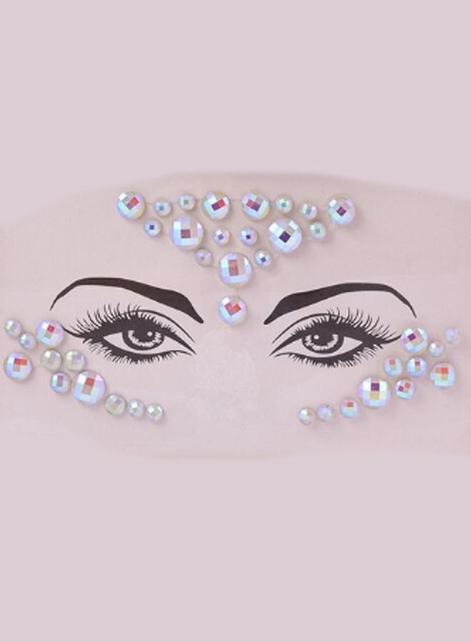 Luminous Mermaid Princess Face Gems Crystal Sticker - Image 1