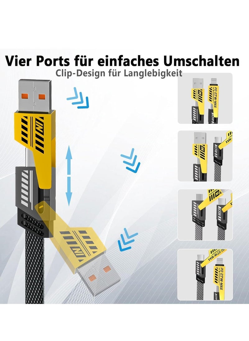 ELTRAZONE 2Pack 4 in 1 Fast Charging Cable, Transferring Data, 6.65 Ft, Braided Cable 65W, USB C USB A and IP, Multiple Charging Cable for Phone/Pad/More - Image 2