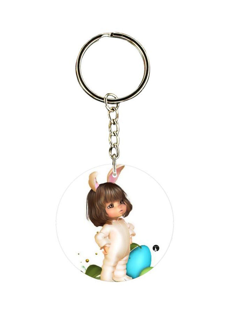 RKN Cartoon Girl Printed Double Sided Keychain