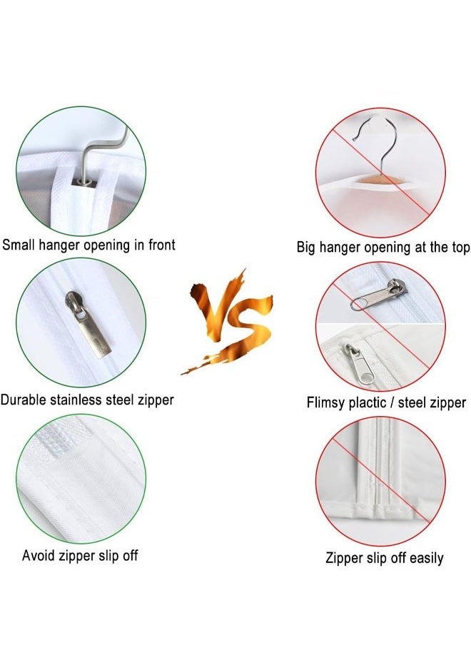 Hihonor 5 Pieces Garment Bags, Dustproof Garment Covers, Shirts Coats Jackets Long Dress Bags Clothes Covers with Zipper, Translucent Suit Covers Garment Bags for Hanging Clothes, Suit Bags for Travel & Storage  - Image 3