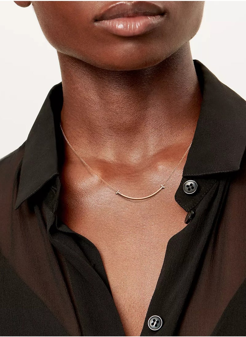 Tiffany & Co. - Tiffany T Smile Small Pendant in Rose Gold with Diamonds - Image 1