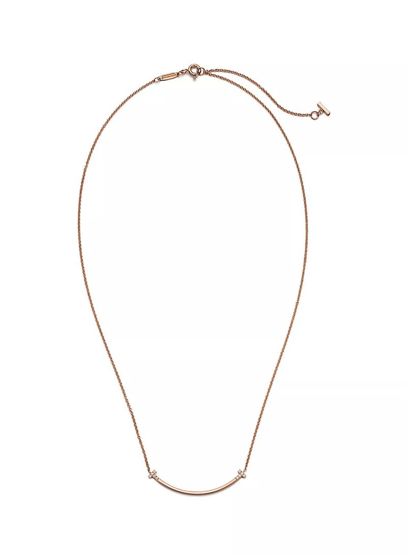Tiffany & Co. - Tiffany T Smile Small Pendant in Rose Gold with Diamonds - Image 1