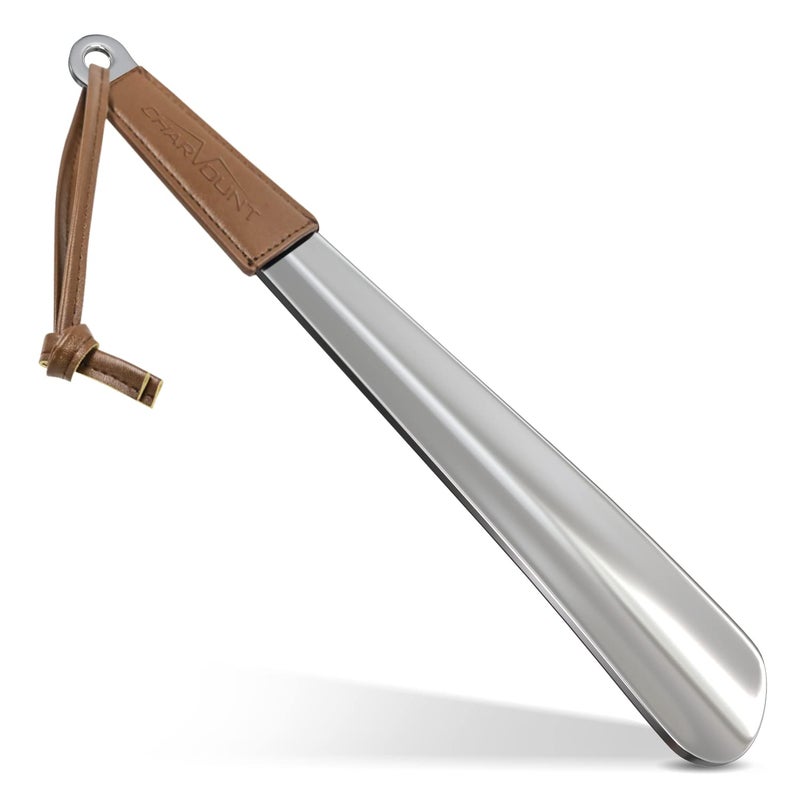 Charmount Metal Shoe Horn - 12 Inch Long Shoe Horns for Senior, Men, Women, Kids, Stainless Steel Shoehorn with Handle (Durable, Upgraded 2mm Thick) - Image 1