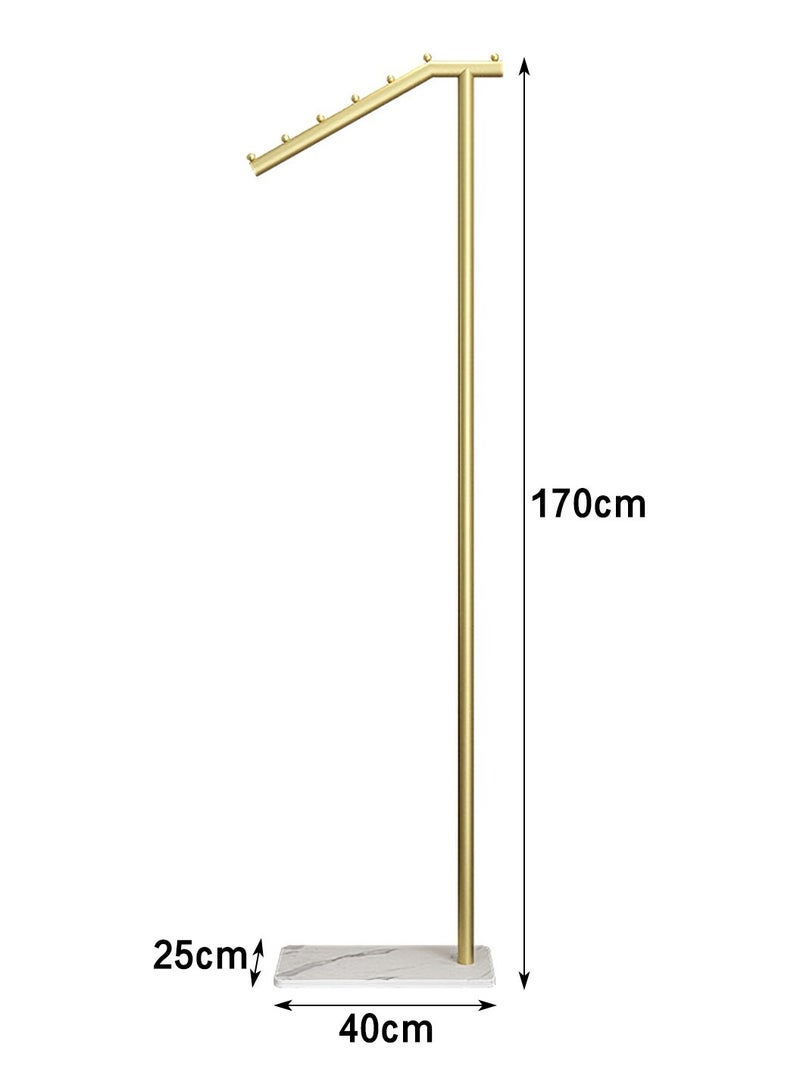 LEOKOR Coat Rack, Freestanding Coat Hanger Stand with Marble Base, Heavy Duty Metal Clothing Stand with Crossbar and 3 Hooks, 170cm Tall for Entryway, Bedroom, Office - Image 4