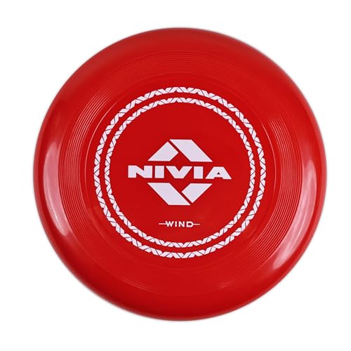 Nivia Frisbee for Outdoor Sports Games, Throwing Discs for Kids, Adults, and Dogs, Unbreakable Soft Flexible Plastic (Bright Red, Large) - Image 1
