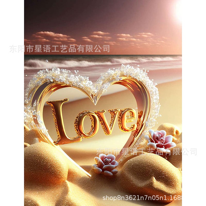 5D Diamond Painting Factory Love Beach Landscape Decorative Painting Diy Handmade Diamond Explosions - Image 5