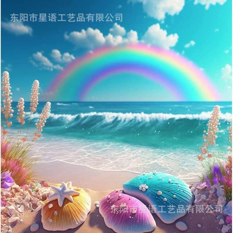5D Diamond Painting Factory Love Beach Landscape Decorative Painting Diy Handmade Diamond Explosions - Image 1