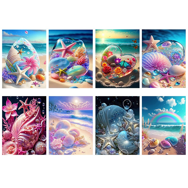 5D Diamond Painting Factory Love Beach Landscape Decorative Painting Diy Handmade Diamond Explosions - Image 3