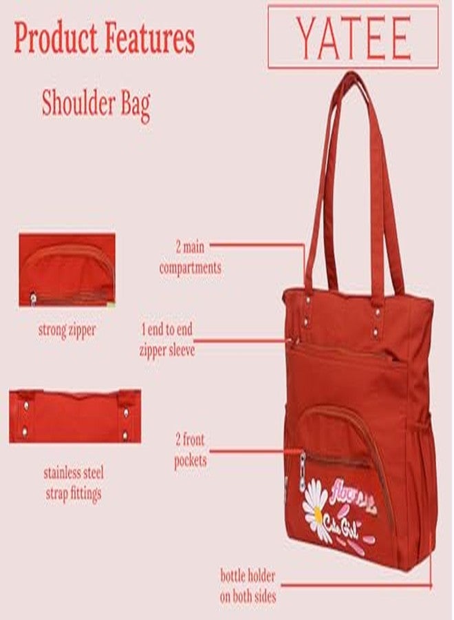 Yatee Girls Tote Bag - Shoulder Handbag for Women & Teenagers, Stylish Travel & College, office with Zipper Compartments Tote for Women | Zipper Handbags | Multiple Pockets - Image 5