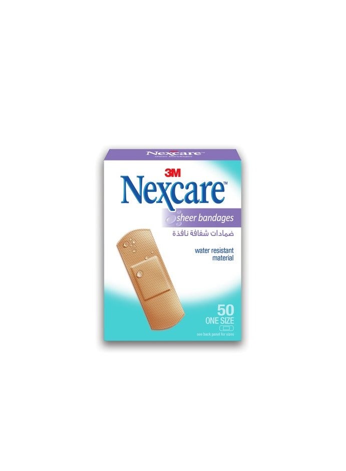 3M 50-Piece Sheer Adhesive Bandages
