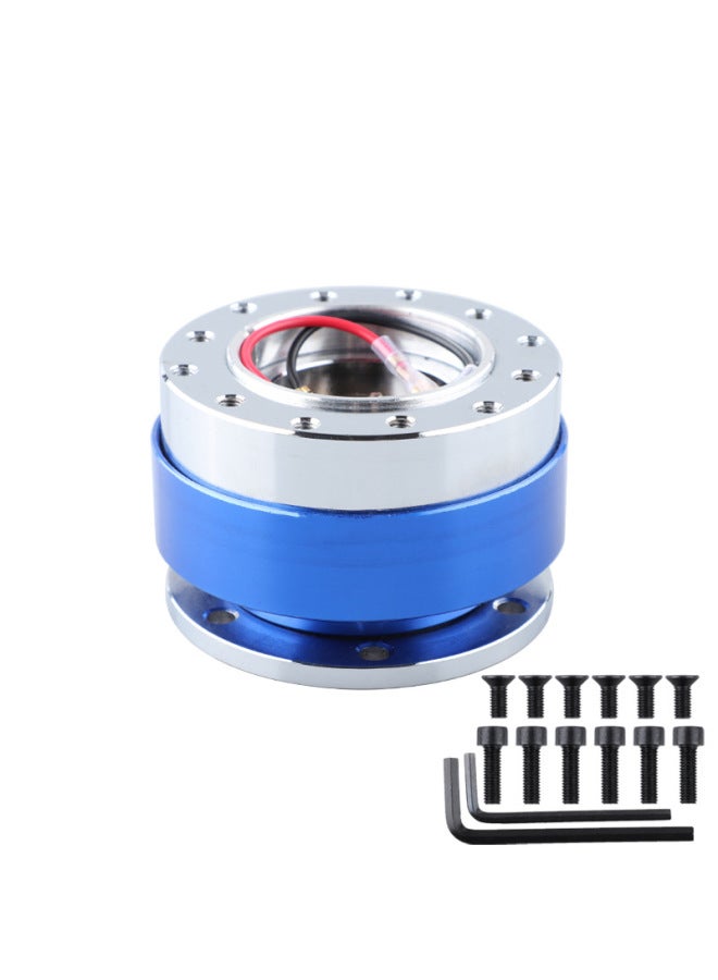 Racing Car Quick Release And Convenient Modification Steering Wheel Quick Release Device Car Connection Adapter Anti-theft Part Modification Base Quick Release-Product Color:Blue  - Image 1