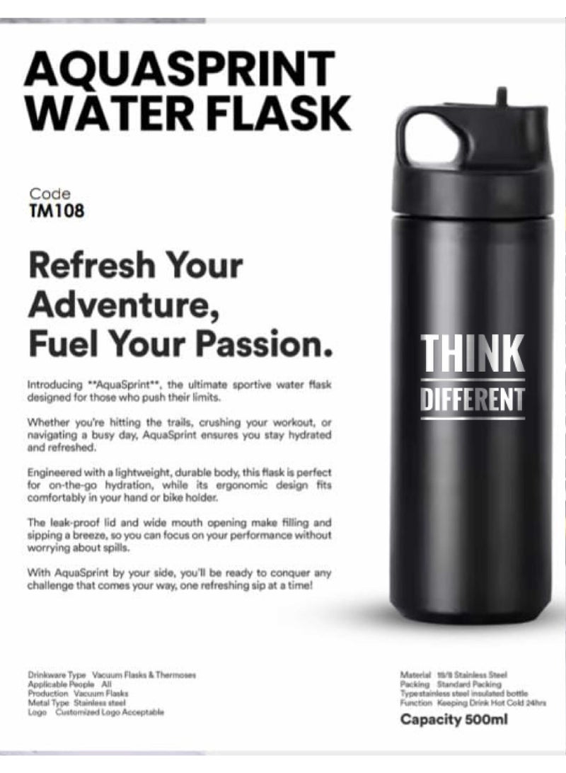 زجاجة حرارية أكوا سبرينت – استانلس ستيل بشعار Think Different  - Image 1