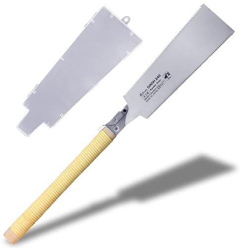 KAKURI Japanese Pull Saw 9.5" for Woodworking - Ryoba Double Edge Hand Saw with Blade Cover, Cane-Wrapped Handle, Tool-Free Blade Replacement - Made in Japan - Image 1