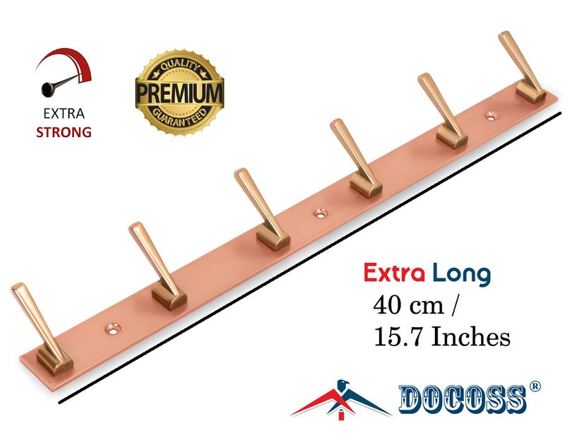 DOCOSS-Pack of 2-Deluxe Rose Gold 6 Pin Metal Cloth Wall Hanger for Clothes Door Hangers Cloth Hook Bathroom Hooks Rail for Hanging Towel,Bathroom Accessories - Image 4