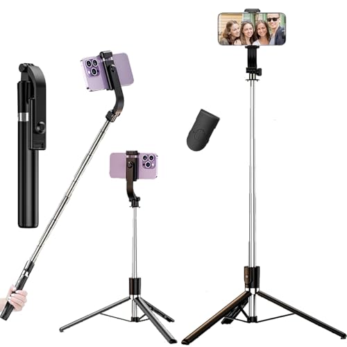 HOLD UP 67Inch/ 170cm Long Selfie Stick Tripod Stand with Wireless Remote, Long Tripod Stand with 360° Rotation, Compatible with Mobile/GoPro for Travel,Compatible with iPhone and All Smartphones - Image 2
