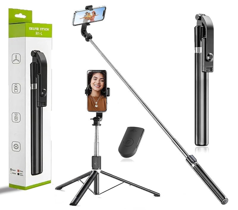 HOLD UP 67Inch/ 170cm Long Selfie Stick Tripod Stand with Wireless Remote, Long Tripod Stand with 360° Rotation, Compatible with Mobile/GoPro for Travel,Compatible with iPhone and All Smartphones - Image 1