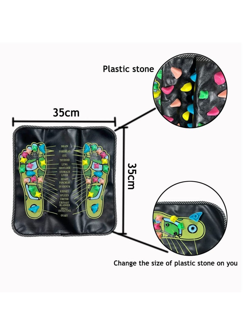SYOSI Foot Massager Mat, Foot Massager Reflexology Walk Massage Mats Acupressure Foot Pad, Portable Massage Pad for Home Office Acupoint Mat for Blood Circulation Body Pain Relieve Relief, 13.8 Inch - Image 4