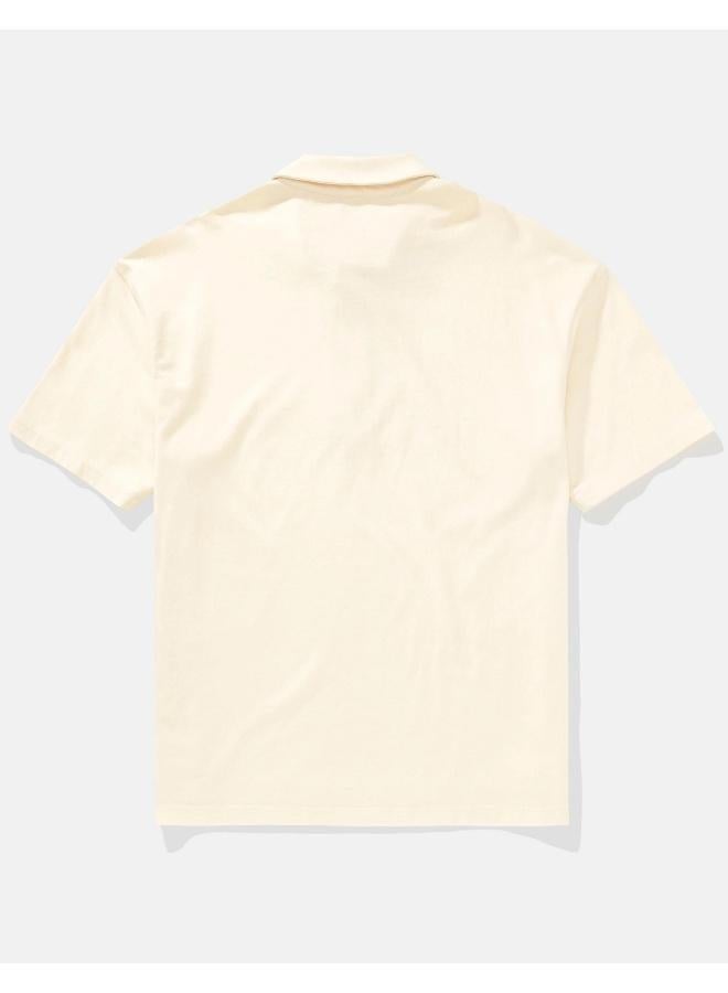 American Eagle AE Oversized Zip-Up Polo Shirt - Image 2