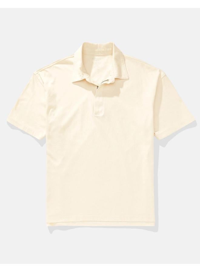 American Eagle AE Oversized Zip-Up Polo Shirt - Image 3