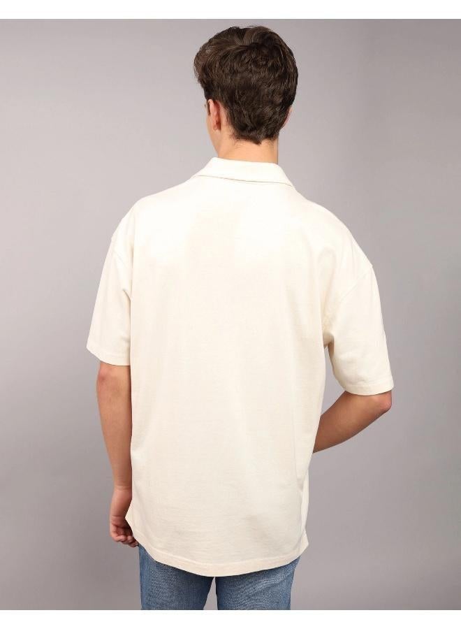 American Eagle AE Oversized Zip-Up Polo Shirt - Image 4