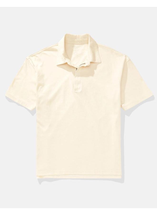 American Eagle AE Oversized Zip-Up Polo Shirt  - Image 3