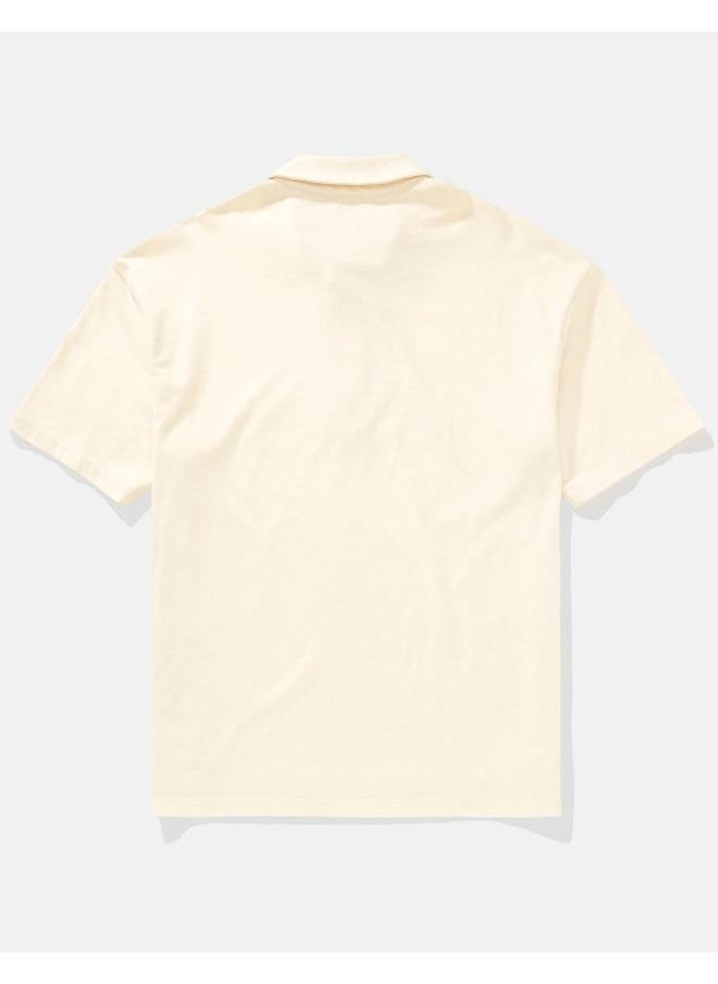 American Eagle AE Oversized Zip-Up Polo Shirt  - Image 4