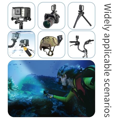SOONSUN Rechargeable Diving Light - 450 Lumens High Power LED Video Light, Waterproof 164ft, Dimmable Underwater Fill Light for GoPro Hero 13/12/11/10/9/8/7/6/5/4/3+/3, DJI Osmo Action 4 5 Pro Camera - Image 4