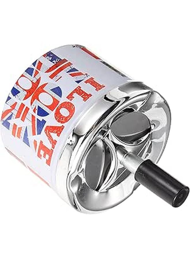Metal Windproof Round Ashtray with Lid Portable for Home Outdoor Automatic Extinguishing Desktop Tray - Image 1