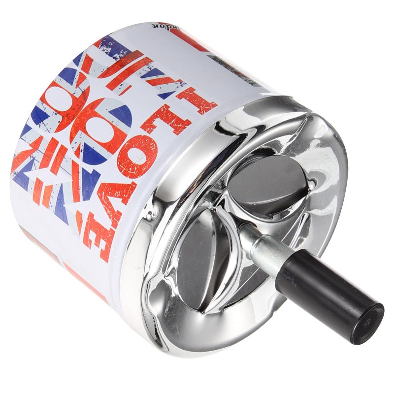 Metal Windproof Round Ashtray with Lid Portable for Home Outdoor Automatic Extinguishing Desktop Tray - Image 2