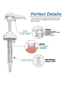 AMORIX 4 Pack Gallon Jug Pump Dispenser 38-400 White Pump for Gallon Jug Dispensing - 7cc Lotion Gallon Shampoo Pump Top Replacement, Fits 1 Gallon Bottle 64oz 128oz Hand Sanitizer Containers, Plus Labels  - Image 2