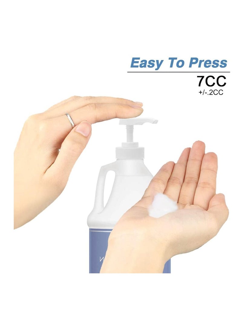 AMORIX 4 Pack Gallon Jug Pump Dispenser 38-400 White Pump for Gallon Jug Dispensing - 7cc Lotion Gallon Shampoo Pump Top Replacement, Fits 1 Gallon Bottle 64oz 128oz Hand Sanitizer Containers, Plus Labels  - Image 4