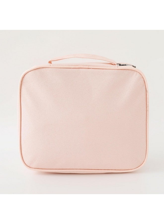 Hearts Cosmetic Storage Case|Makeup Kit Box For Women|Small Vanity Case|Pouch For Home & Travel|Two Compartment|Zipper Closure (Pink) - Image 5