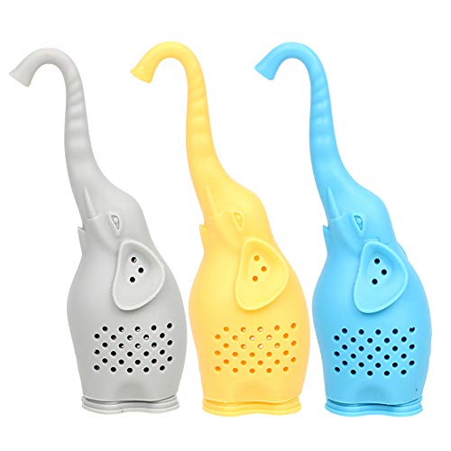 Tvoip 3Pcs Tea Infuser Cute Small Elephant Silicone Tea Strainer Coffee Loose Leaf Strainer Bag Mug Filter Diffuser Tea Accessories - Image 1