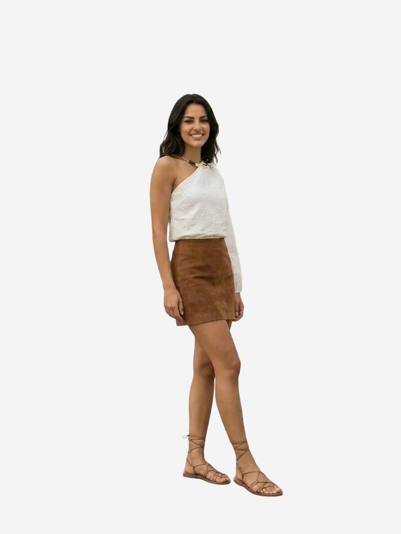 MY FASHION Off-Shoulder Cut-Out Cotton Poplin Blouse - Image 3