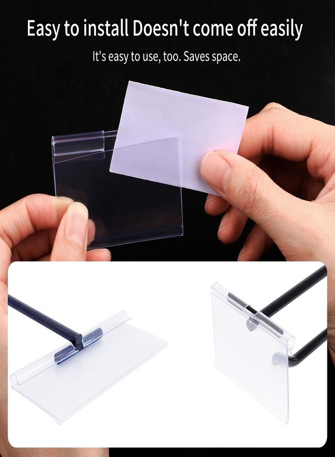 Motroce 140PCS Basket Labels Clip On, Includ 60PCS Clear Plastic Label Holders and 80PCS Label Papers, Labels for Storage Bins, Wire Shelf Retail Price, Merchandise Sign Display Holder for Supermarket - Image 4
