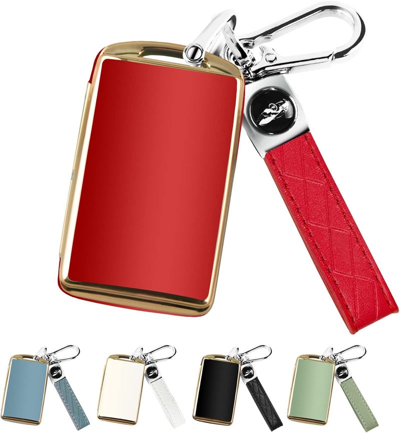 QBUC for Mazda Key Fob Cover Case with Keychain for 2019-2023 Mazda 3 6, Mazda 3 Hatchback, 2020-2023 Mazda CX-5, CX-9, CX-30 - Image 1