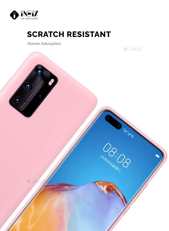 إينيكس جراب سيليكون مرن لهاتف هواوي P40 برو-وردي - Image 4