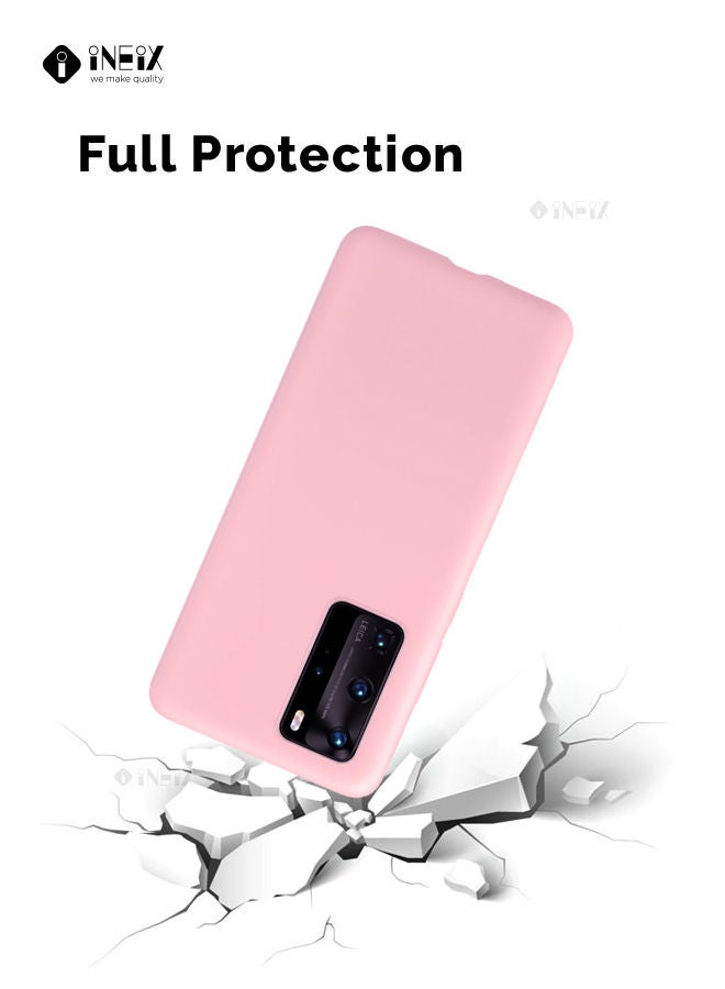 إينيكس جراب سيليكون مرن لهاتف هواوي P40 برو-وردي - Image 3