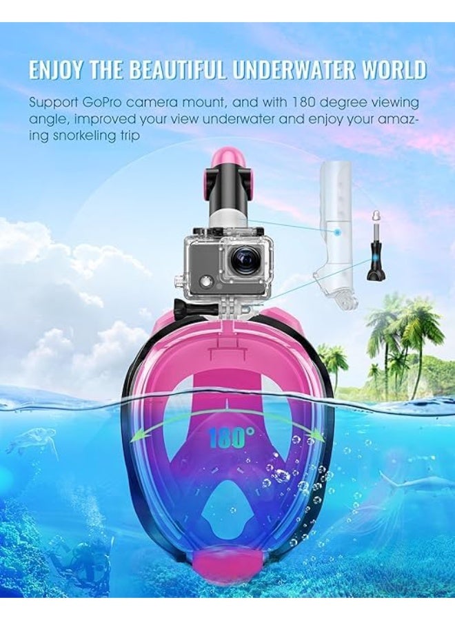 QSHOP 180 Degree Panoramic View Full Face Snorkel Mask Anti-fog and Anti-leak, Suitable for Adults and Kids to Enjoy a Safe and Clear Snorkeling Experience in the Sea or Pool  - Image 4