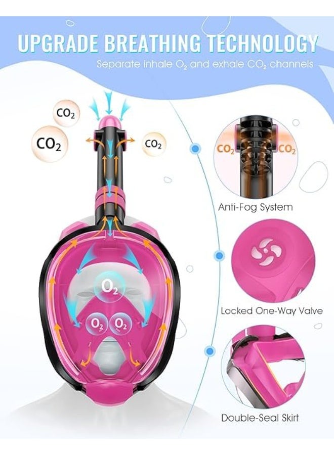 QSHOP 180 Degree Panoramic View Full Face Snorkel Mask Anti-fog and Anti-leak, Suitable for Adults and Kids to Enjoy a Safe and Clear Snorkeling Experience in the Sea or Pool  - Image 3