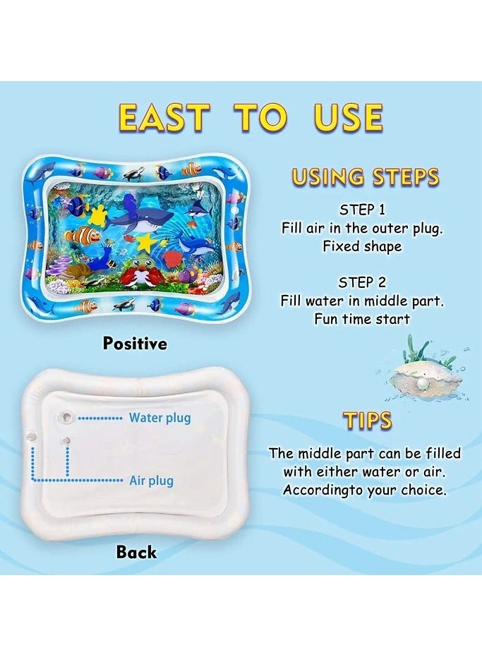 بلومنغ تايم سجادة لعب اطفال قابلة للنفخ للمتعة الحسية ووقت الماء والبطن، 60 * 50 * 5 سم - Image 2