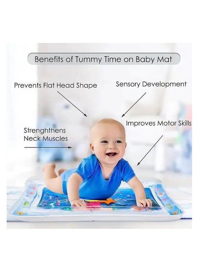 بلومنغ تايم سجادة لعب اطفال قابلة للنفخ للمتعة الحسية ووقت الماء والبطن، 60 * 50 * 5 سم - Image 4