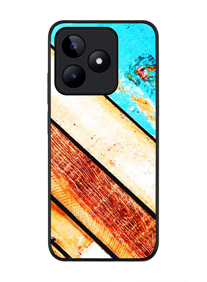 Stylizedd Rugged Black edge case for Realme C53, Slim fit Soft Case Flexible Rubber Edges Anti Drop TPU Gel Thin Cover- Wooden Pier - Image 1
